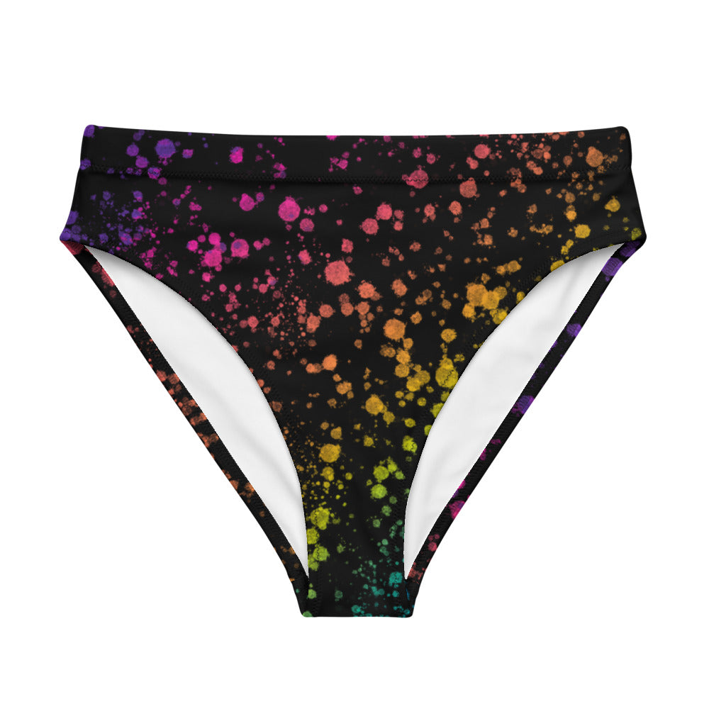Mandala Neon Splatter high-waisted bikini bottom