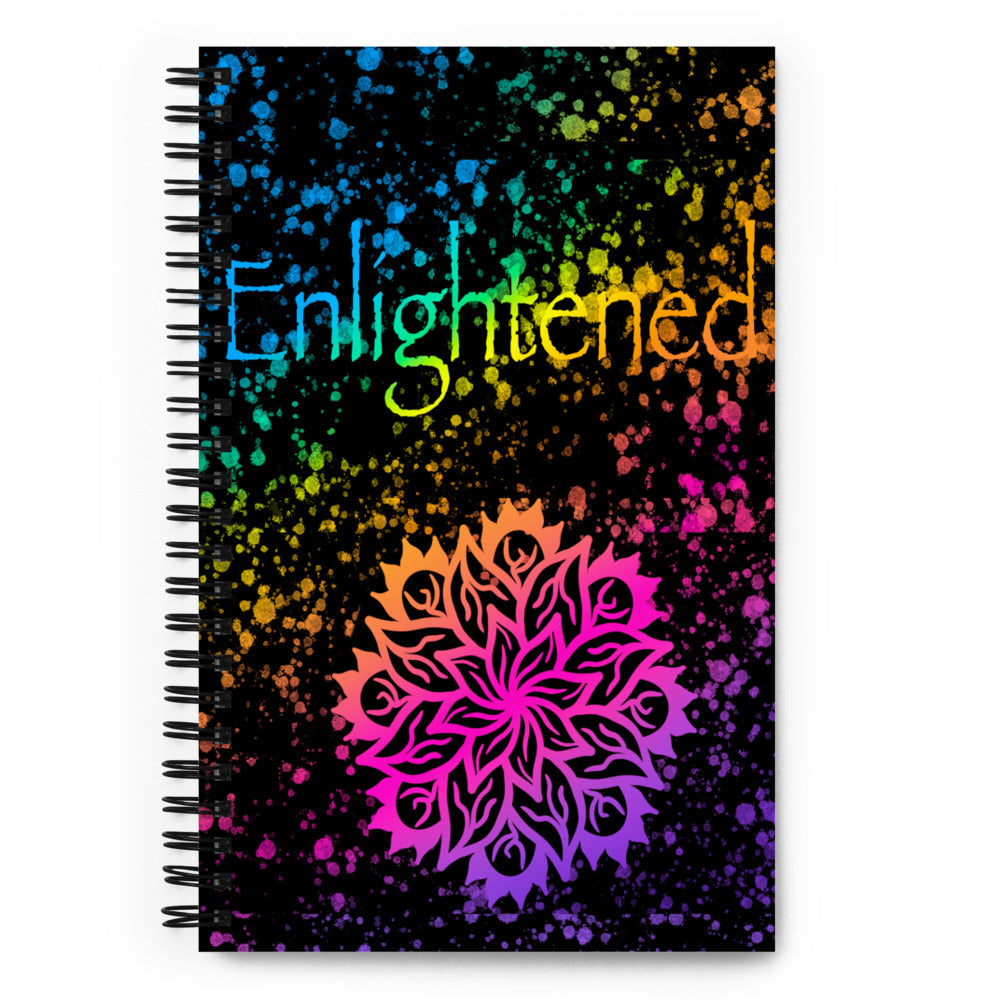 Mandala Neon Splatter Enlightened Crafts Spiral notebook